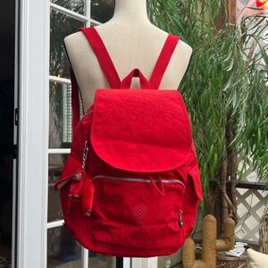 Kipling City Backpack purse Red Rouge NWOT
